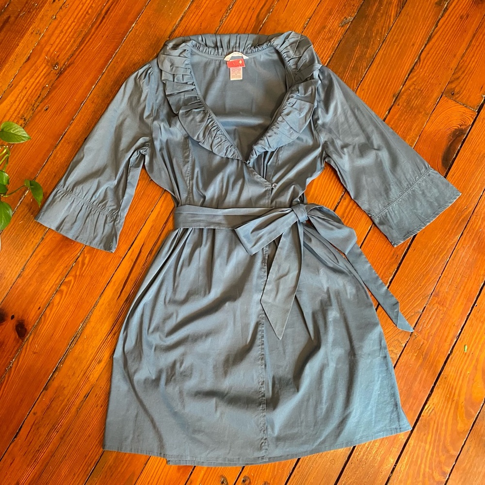 Esley Retro Collared Wrap Dress with Pockets Size Medium - Picture 16 of 16